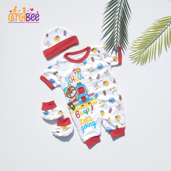 BABY ROMPER SET – 3-PIECE SCHOOL BUS EDITION