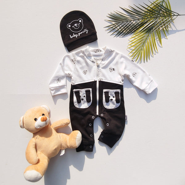 TEDDY BEAR ZIPPER ROMPER